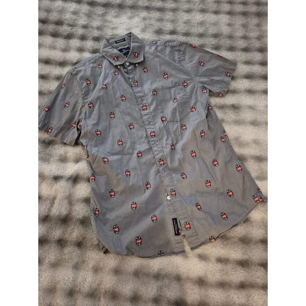 American Eagle Outfitters Seriously Soft Grey Shirt with Soda Cans